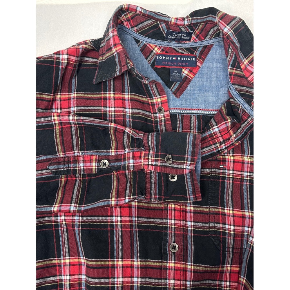 Tommy Hilfiger Womens Plaid‎ Button Down Long Sleeve Shirt Casual Top Small